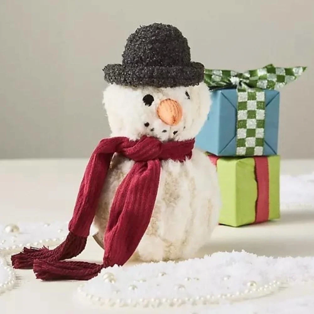 LambWolf x Anthropologie snowman dog squeaker toy with multiple squeakers